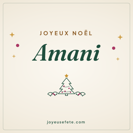 Image carrée « Joyeux Noël Amani » pour WhatsApp