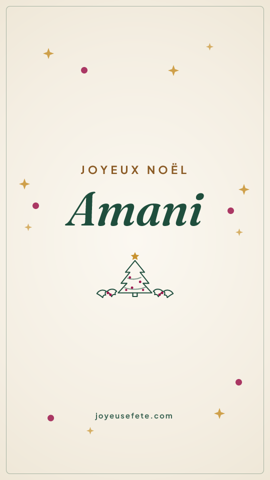 Image « Joyeux Noël Amani » au format story