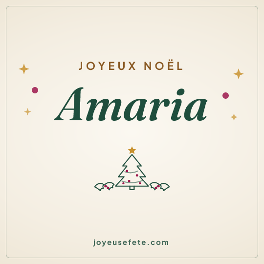 Image carrée « Joyeux Noël Amaria » pour WhatsApp