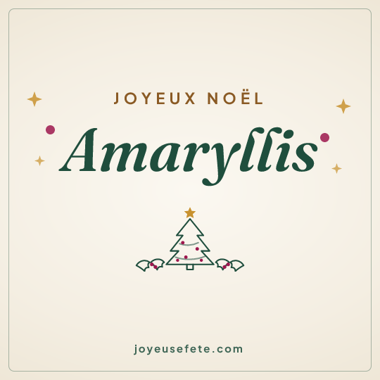 Image carrée « Joyeux Noël Amaryllis » pour WhatsApp