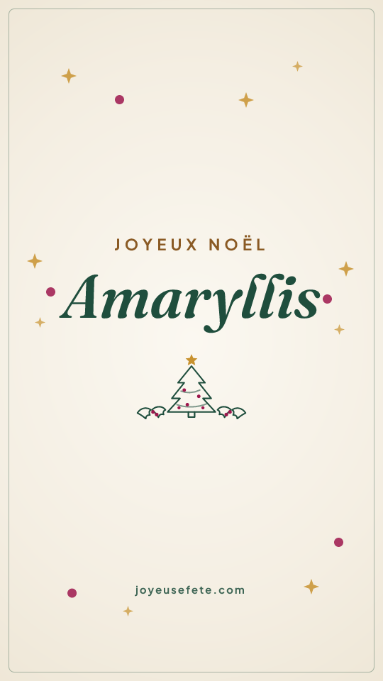 Image « Joyeux Noël Amaryllis » au format story