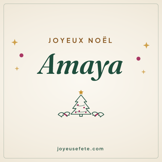 Image carrée « Joyeux Noël Amaya » pour WhatsApp