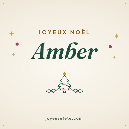 Image carrée « Joyeux Noël Amber » pour WhatsApp