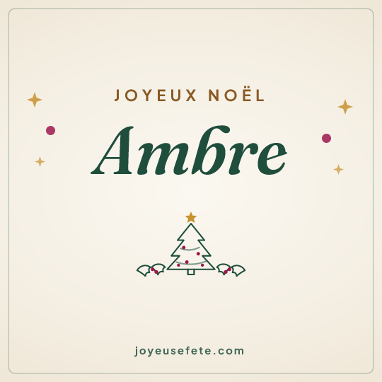 Image carrée « Joyeux Noël Ambre » pour WhatsApp