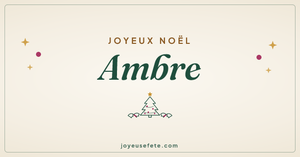 Image « Joyeux Noël Ambre » au format large