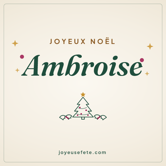 Image carrée « Joyeux Noël Ambroise » pour WhatsApp