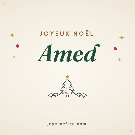 Image carrée « Joyeux Noël Amed » pour WhatsApp