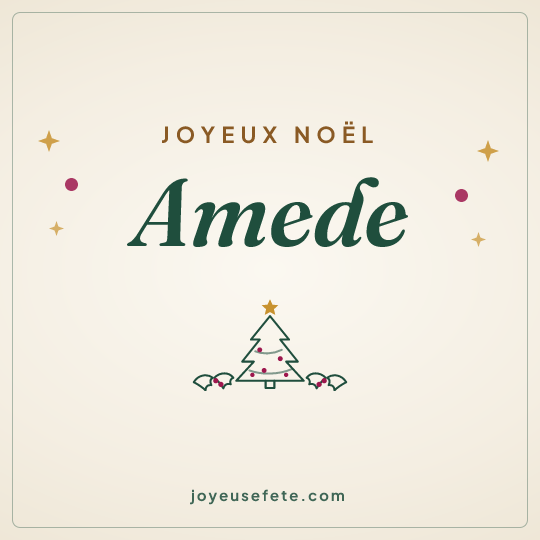 Image carrée « Joyeux Noël Amede » pour WhatsApp