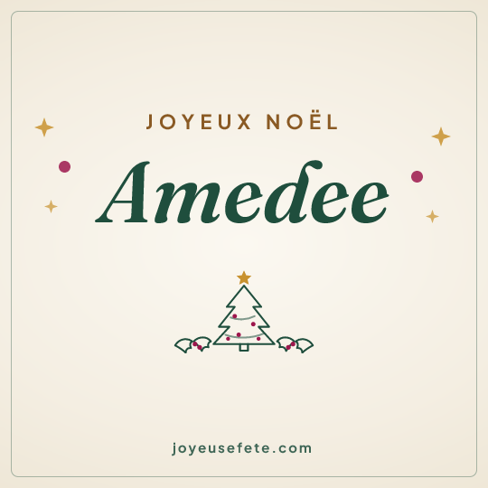 Image carrée « Joyeux Noël Amedee » pour WhatsApp