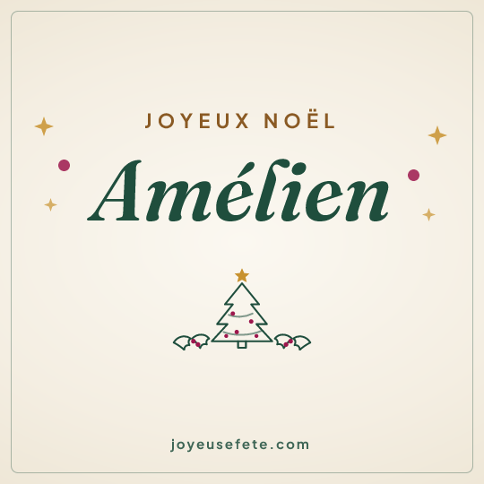 Image carrée « Joyeux Noël Amélien » pour WhatsApp