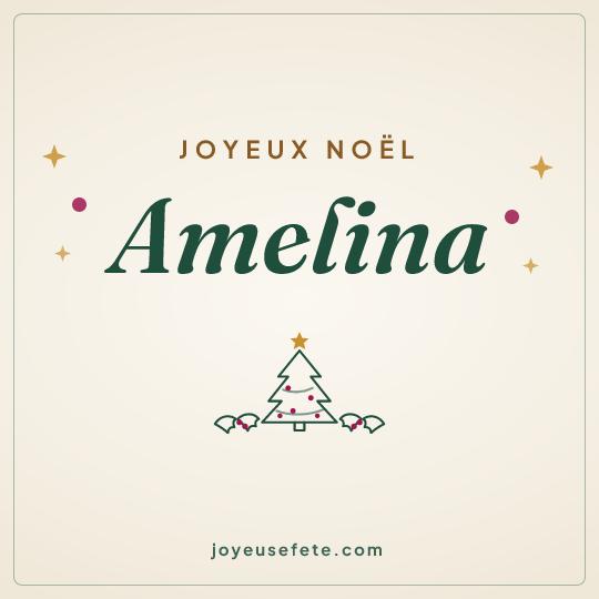 Image carrée « Joyeux Noël Amelina » pour WhatsApp