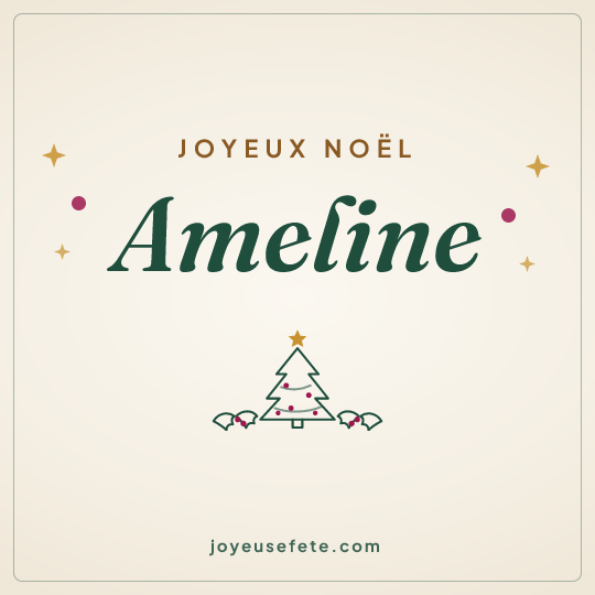 Image carrée « Joyeux Noël Ameline » pour WhatsApp