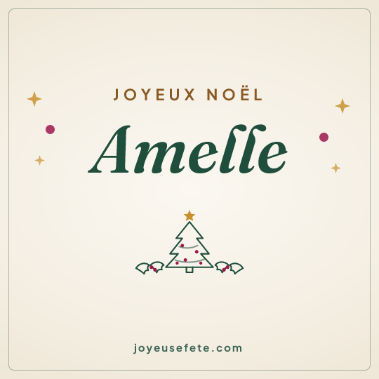 Image carrée « Joyeux Noël Amelle » pour WhatsApp