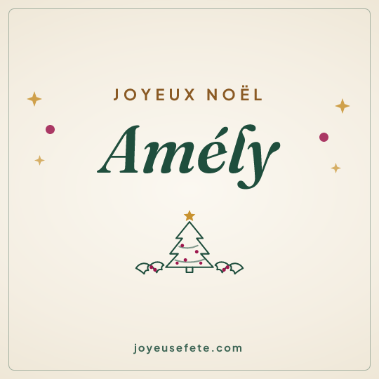 Image carrée « Joyeux Noël Amély » pour WhatsApp