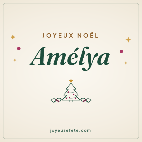 Image carrée « Joyeux Noël Amélya » pour WhatsApp
