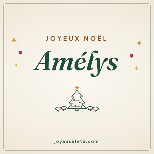 Image carrée « Joyeux Noël Amélys » pour WhatsApp
