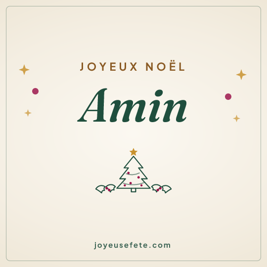 Image carrée « Joyeux Noël Amin » pour WhatsApp