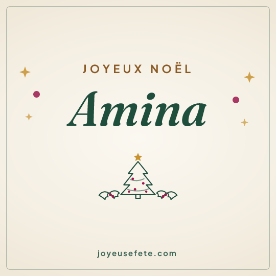 Image carrée « Joyeux Noël Amina » pour WhatsApp