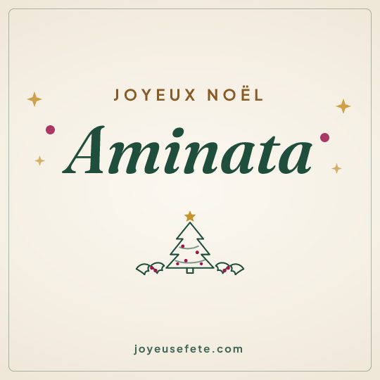 Image carrée « Joyeux Noël Aminata » pour WhatsApp
