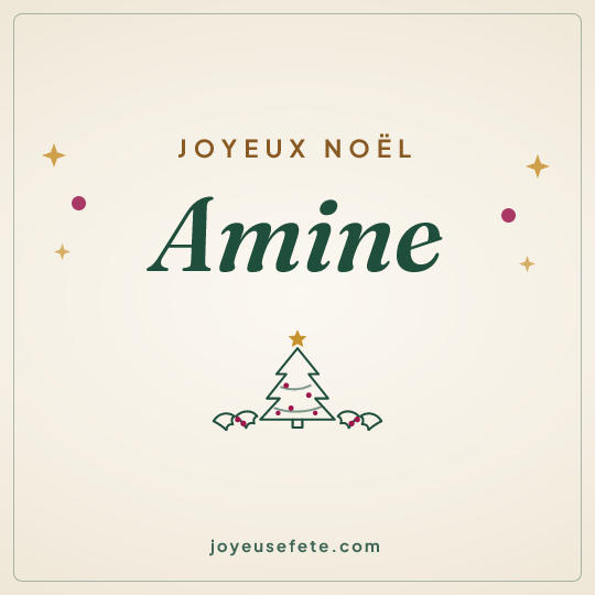 Image carrée « Joyeux Noël Amine » pour WhatsApp