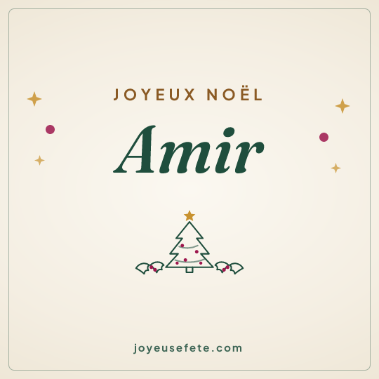 Image carrée « Joyeux Noël Amir » pour WhatsApp