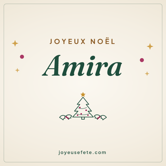 Image carrée « Joyeux Noël Amira » pour WhatsApp