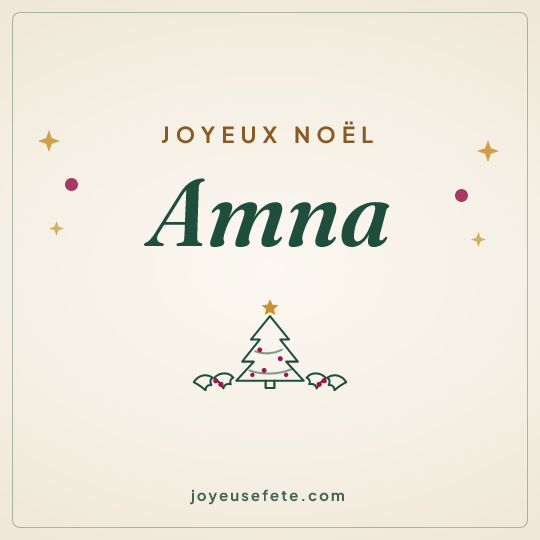 Image carrée « Joyeux Noël Amna » pour WhatsApp