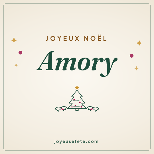 Image carrée « Joyeux Noël Amory » pour WhatsApp