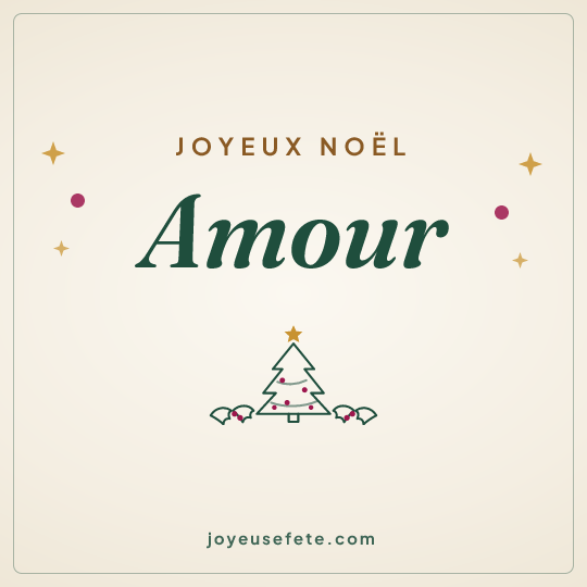 Image carrée « Joyeux Noël Amour » pour WhatsApp
