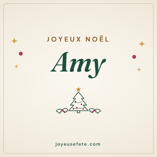 Image carrée « Joyeux Noël Amy » pour WhatsApp