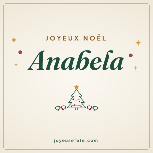 Image carrée « Joyeux Noël Anabela » pour WhatsApp