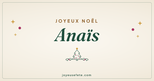 Image « Joyeux Noël Anaïs » au format large