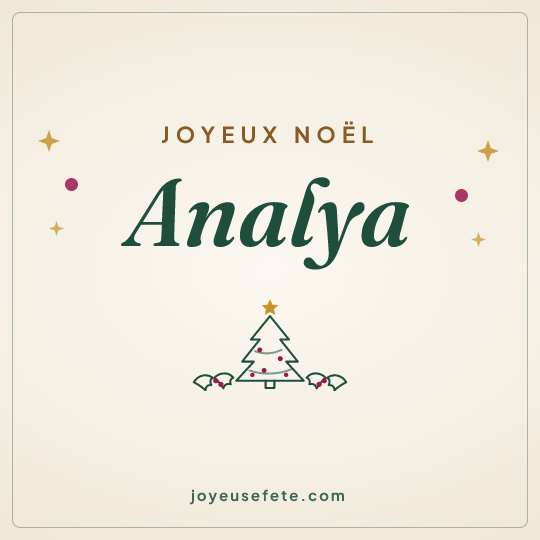 Image carrée « Joyeux Noël Analya » pour WhatsApp