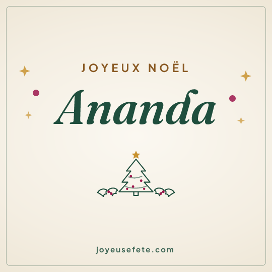 Image carrée « Joyeux Noël Ananda » pour WhatsApp