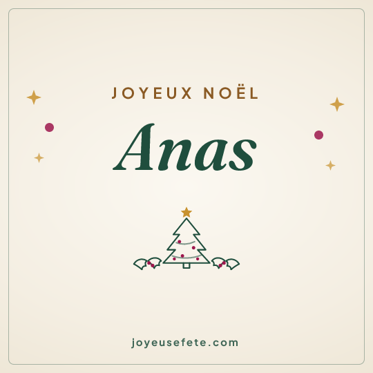 Image carrée « Joyeux Noël Anas » pour WhatsApp