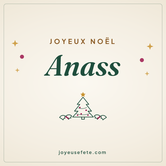 Image carrée « Joyeux Noël Anass » pour WhatsApp