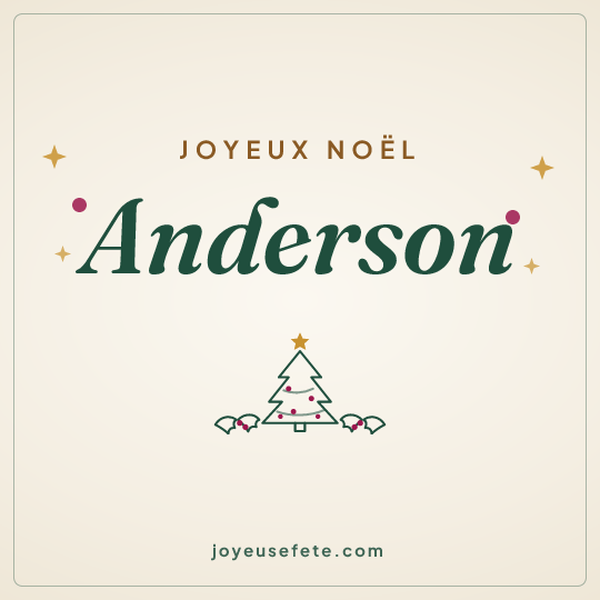 Image carrée « Joyeux Noël Anderson » pour WhatsApp