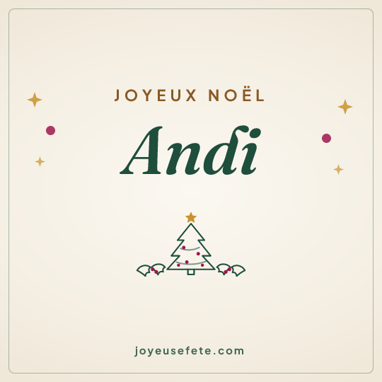 Image carrée « Joyeux Noël Andi » pour WhatsApp