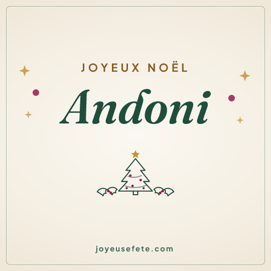 Image carrée « Joyeux Noël Andoni » pour WhatsApp