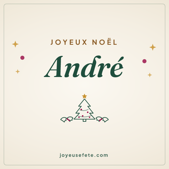 Image carrée « Joyeux Noël André » pour WhatsApp