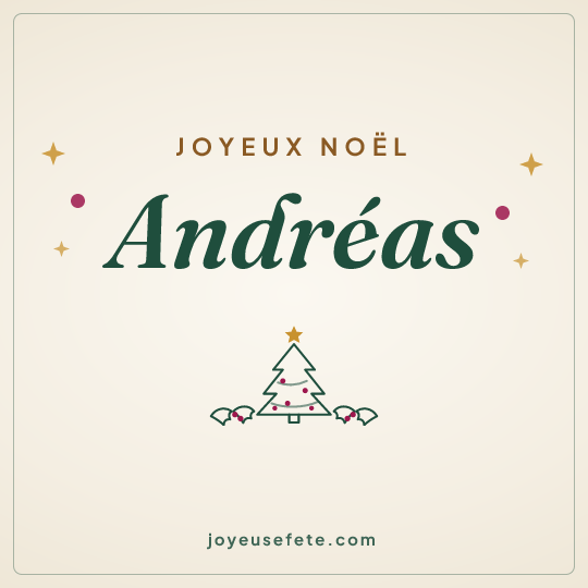 Image carrée « Joyeux Noël Andréas » pour WhatsApp