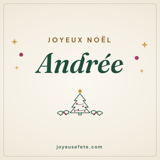 Image carrée « Joyeux Noël Andrée » pour WhatsApp