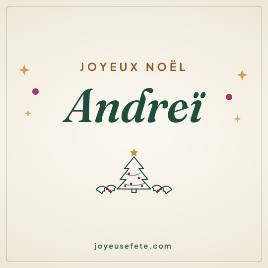 Image carrée « Joyeux Noël Andreï » pour WhatsApp