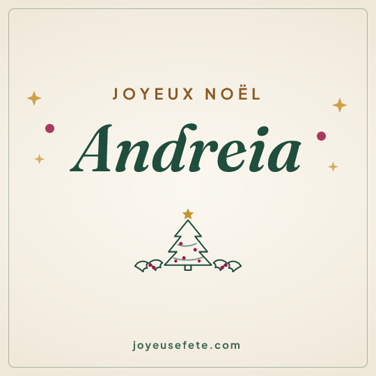 Image carrée « Joyeux Noël Andreia » pour WhatsApp