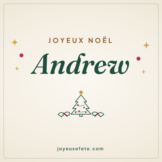 Image carrée « Joyeux Noël Andrew » pour WhatsApp