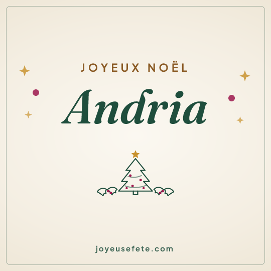 Image carrée « Joyeux Noël Andria » pour WhatsApp