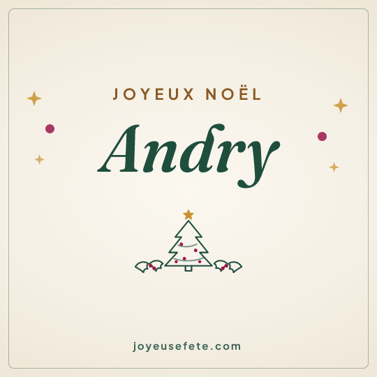 Image carrée « Joyeux Noël Andry » pour WhatsApp