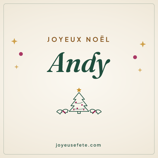 Image carrée « Joyeux Noël Andy » pour WhatsApp