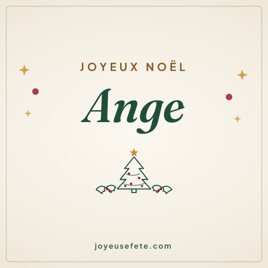 Image carrée « Joyeux Noël Ange » pour WhatsApp