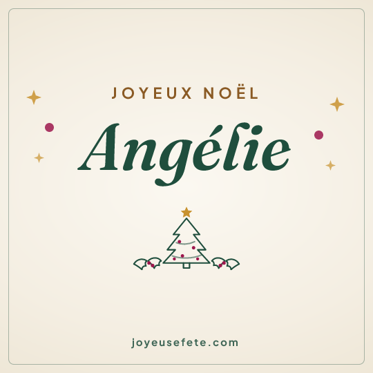 Image carrée « Joyeux Noël Angélie » pour WhatsApp